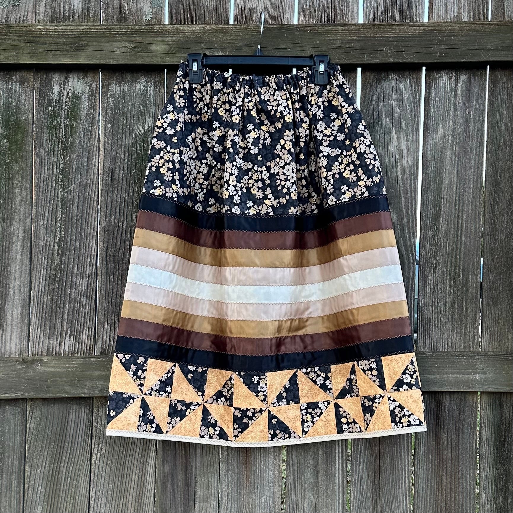 Black/Gold Quilted Ribbon Skirt by Tabitha Jacobs-Polanco & Elena