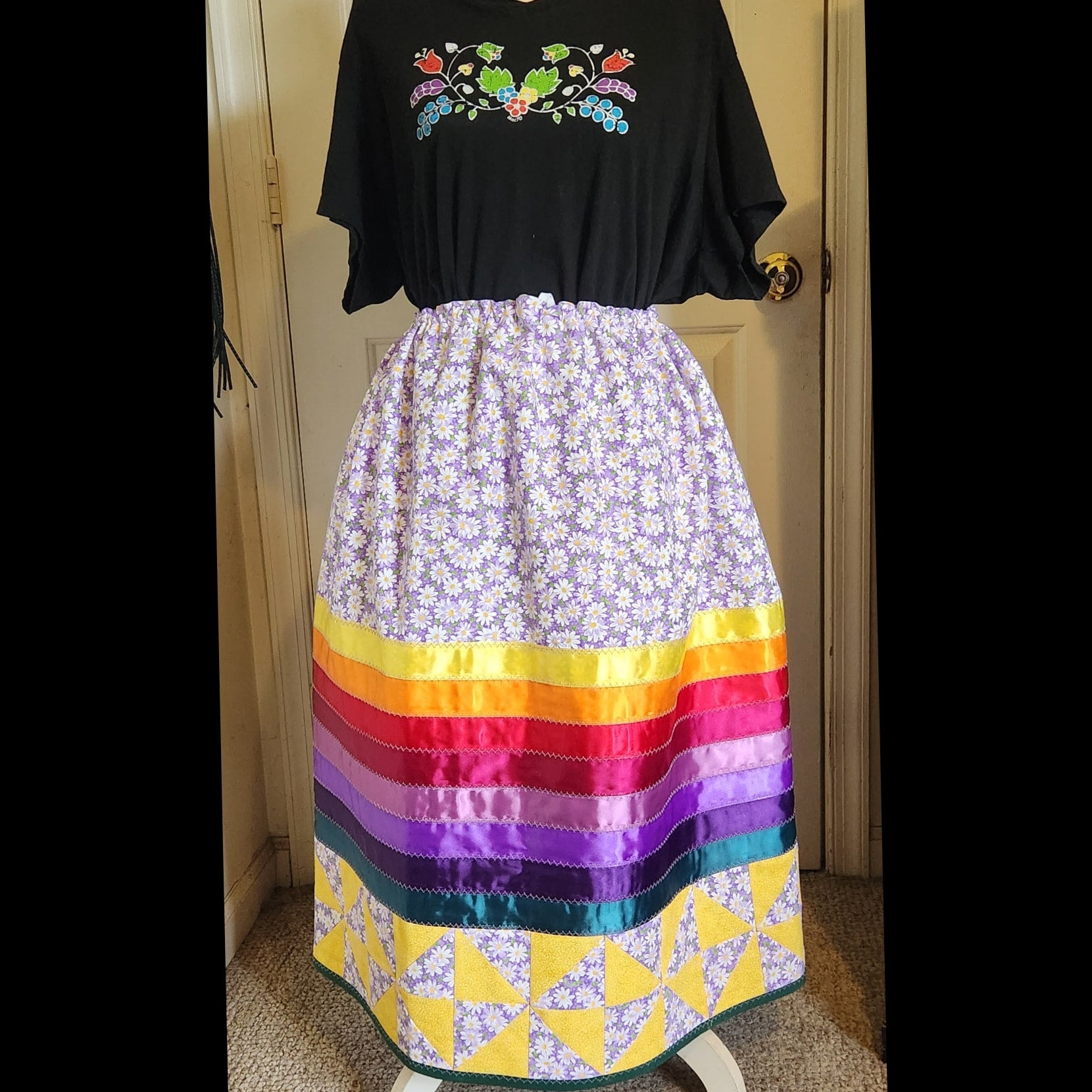 Purple Quilted Ribbon Skirt by Tabitha Jacobs-Polanco | Creative