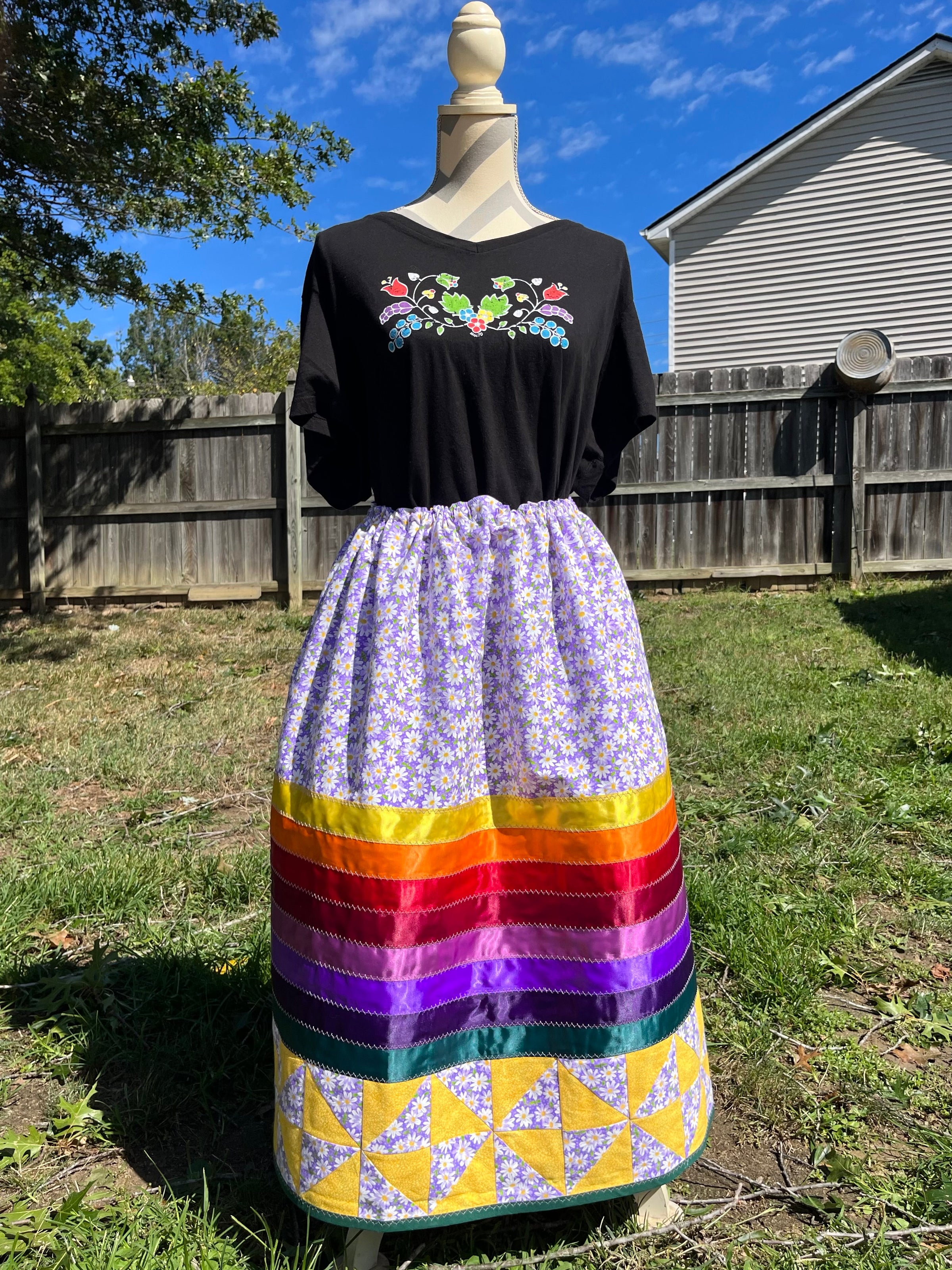 Purple Quilted Ribbon Skirt by Tabitha Jacobs-Polanco | Creative