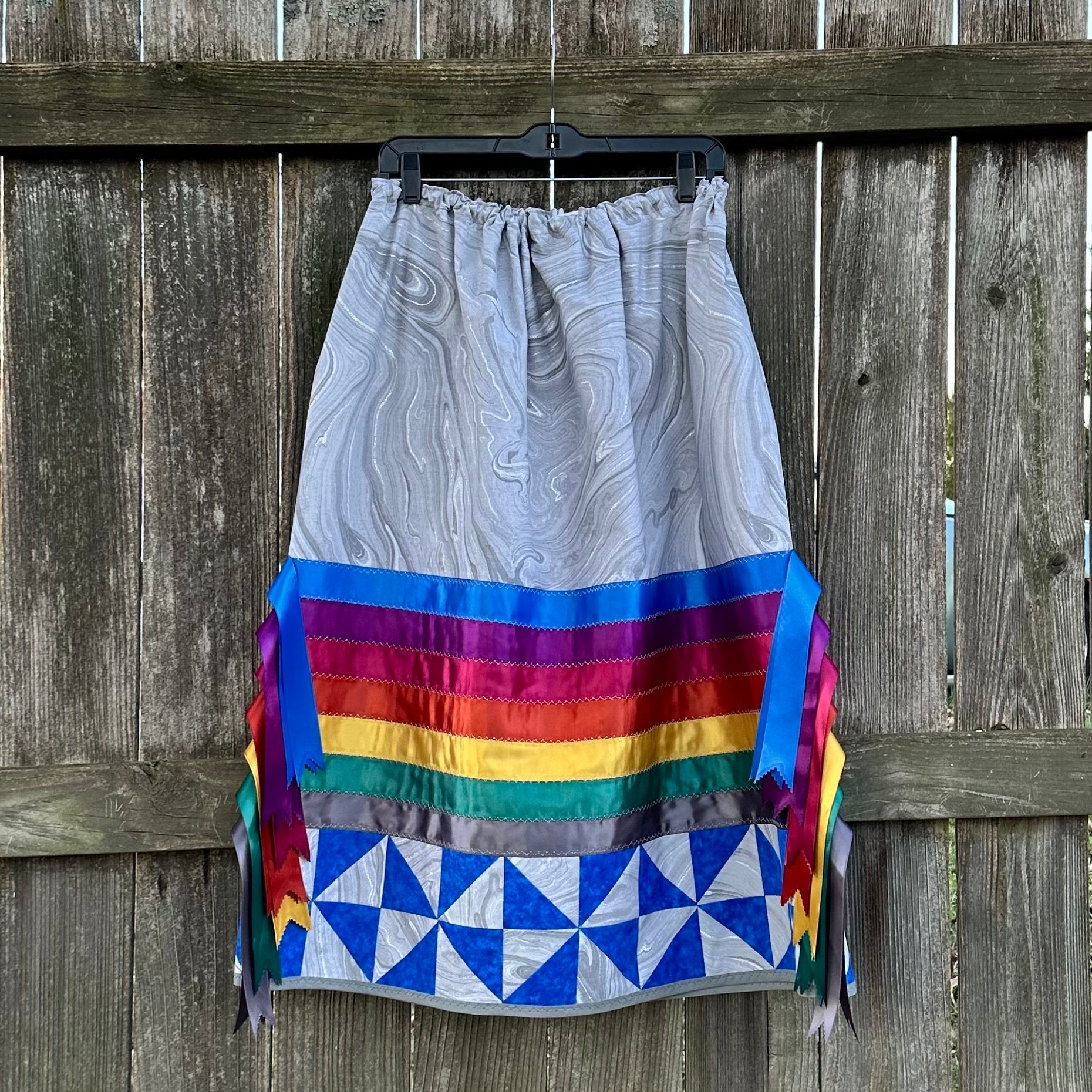 Silver ribbon skirt top